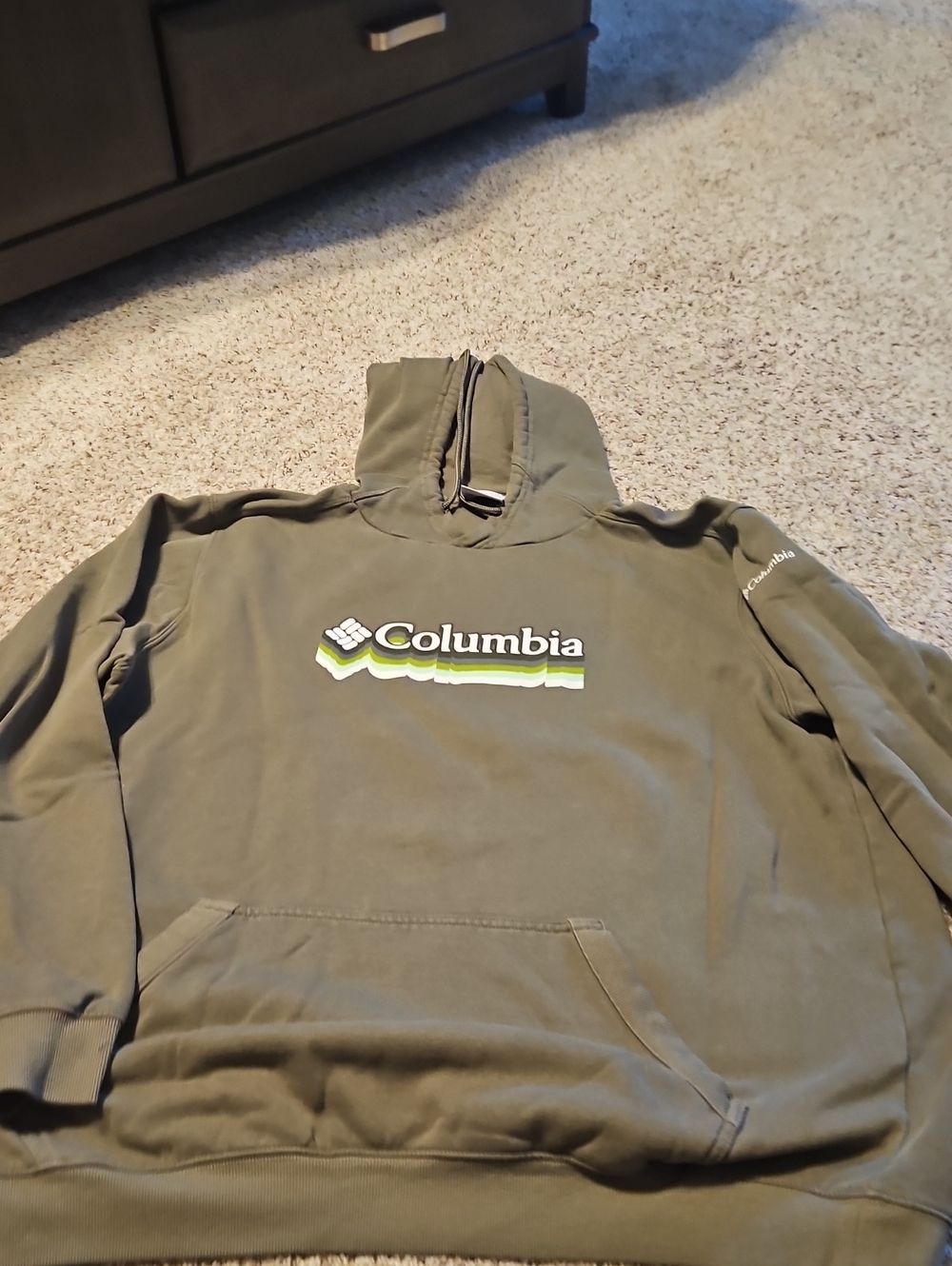 Columbia Olive Green Zip-Up Hoodie with Logo